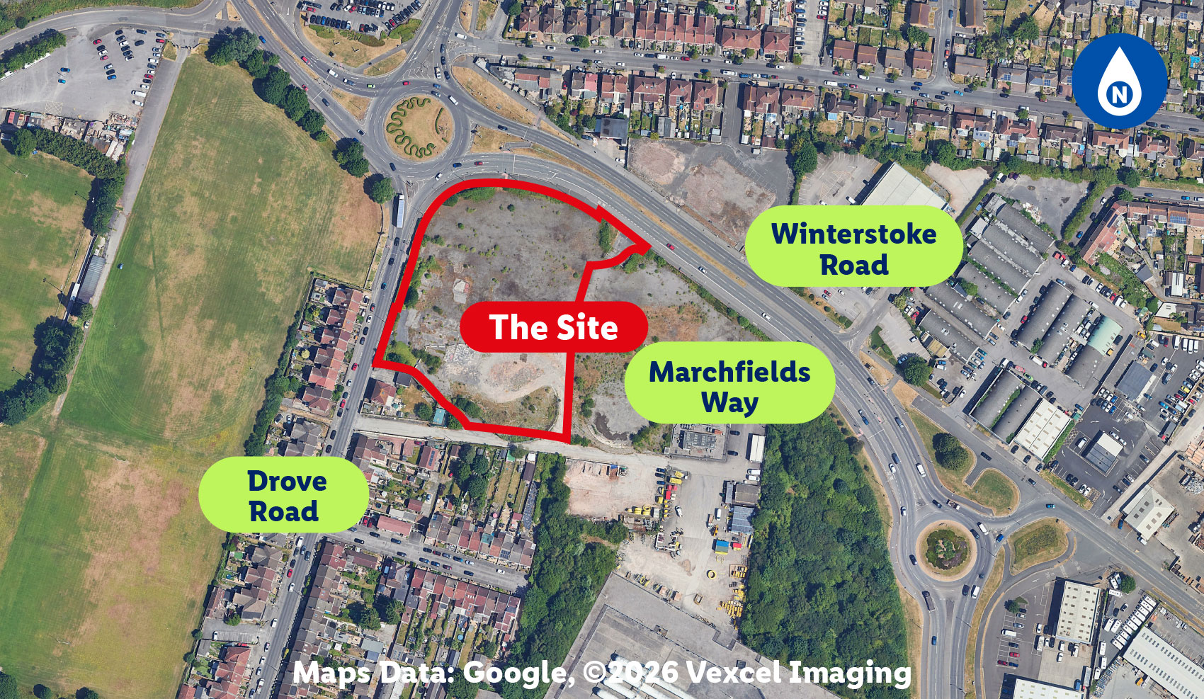 aerial photograph of the site